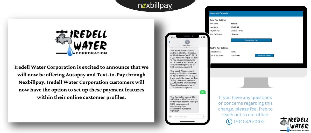 Image of mobile text to pay and autopay features